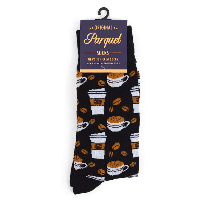 Coffee Lovers Novelty Sock Funny Socks Coffee Gifts Cool Socks Funny Groomsmen Socks Black Image 2