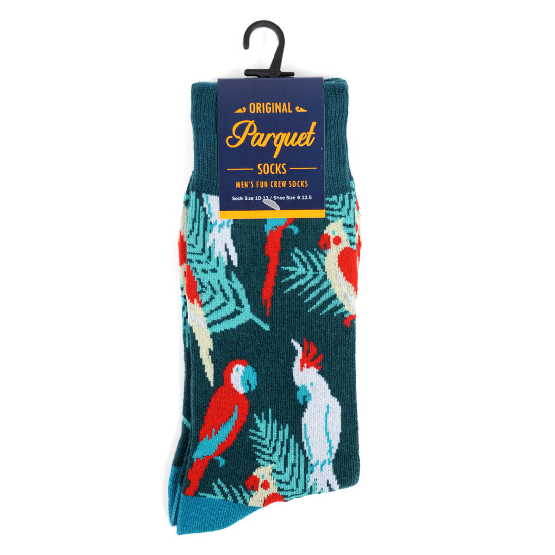 Tropical Birds Novelty Socks Caribbean Island Party Crew Socks Groomsmen Wedding Socks Virgin Islands Puerto Rico Wild Image 4