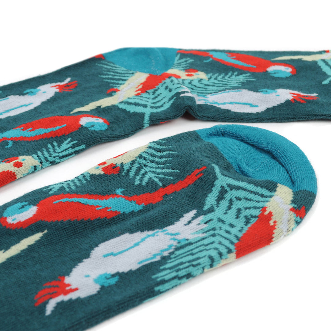 Tropical Birds Novelty Socks Caribbean Island Party Crew Socks Groomsmen Wedding Socks Virgin Islands Puerto Rico Wild Image 4