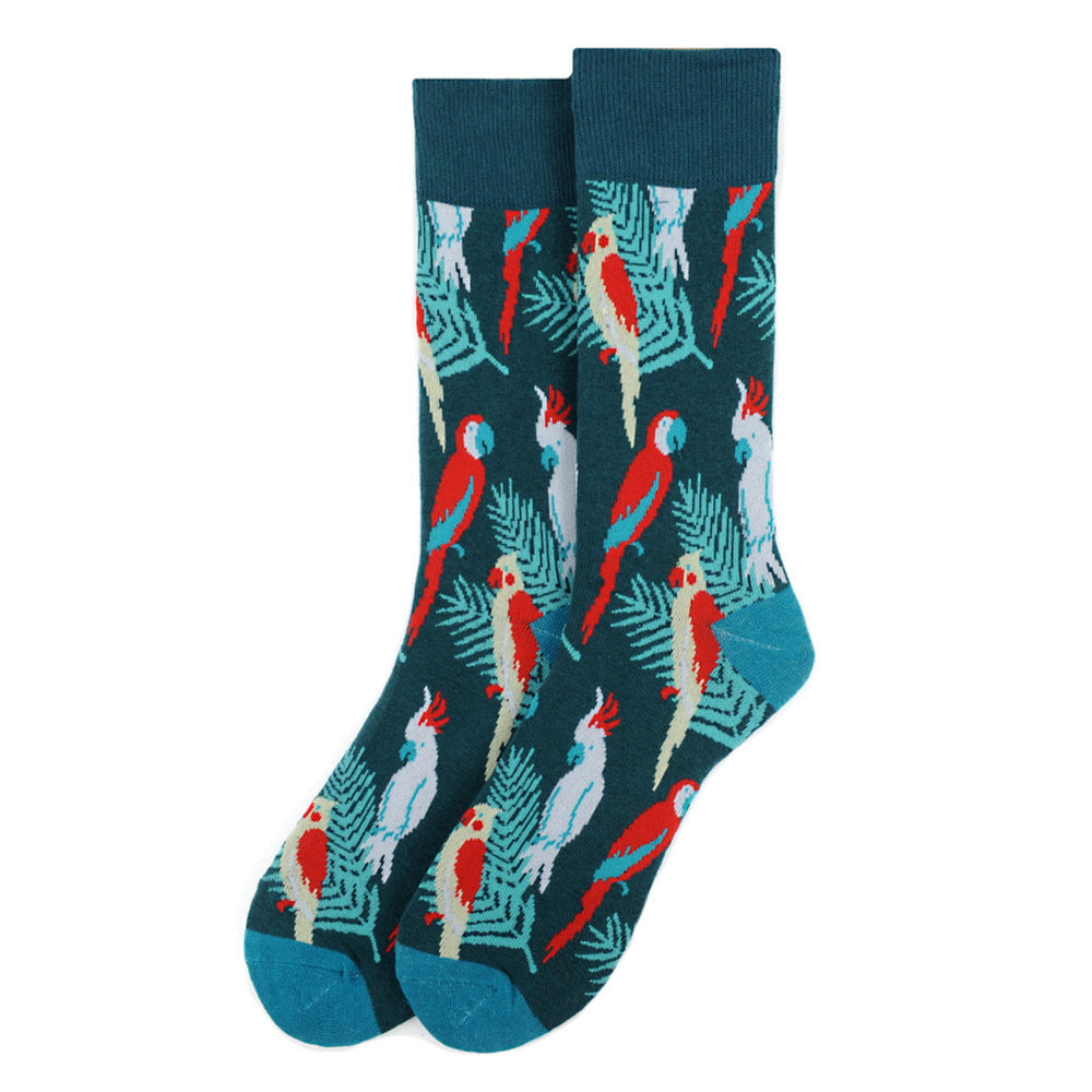 Tropical Birds Novelty Socks Caribbean Island Party Crew Socks Groomsmen Wedding Socks Virgin Islands Puerto Rico Wild Image 2