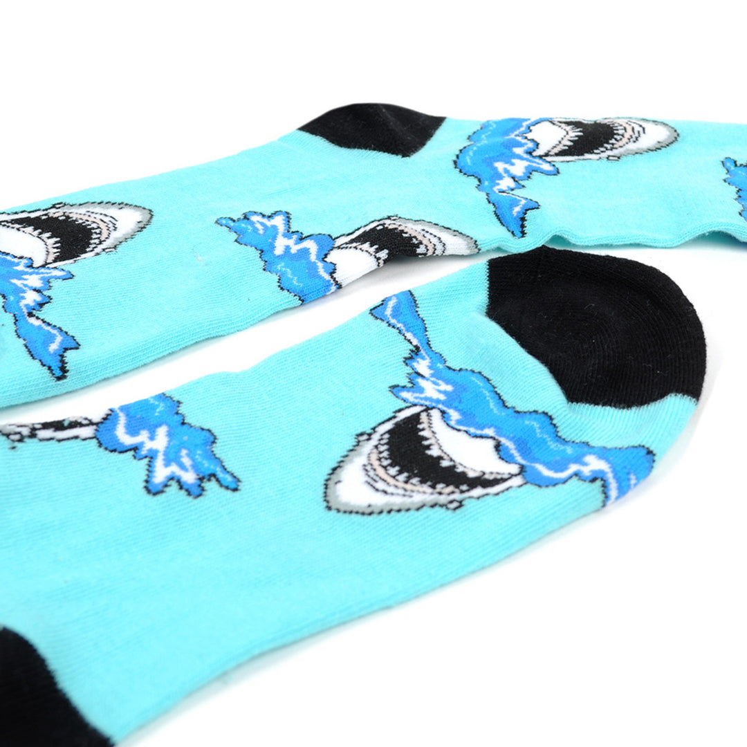 Jaws Socks Funny Shark Personalized Sock Crazy killer Ocean Shark Crew Socks Groomsmen Wedding Socks Image 3