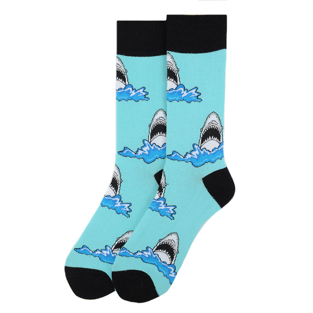 Jaws Socks Funny Shark Personalized Sock Crazy killer Ocean Shark Crew Socks Groomsmen Wedding Socks Image 2