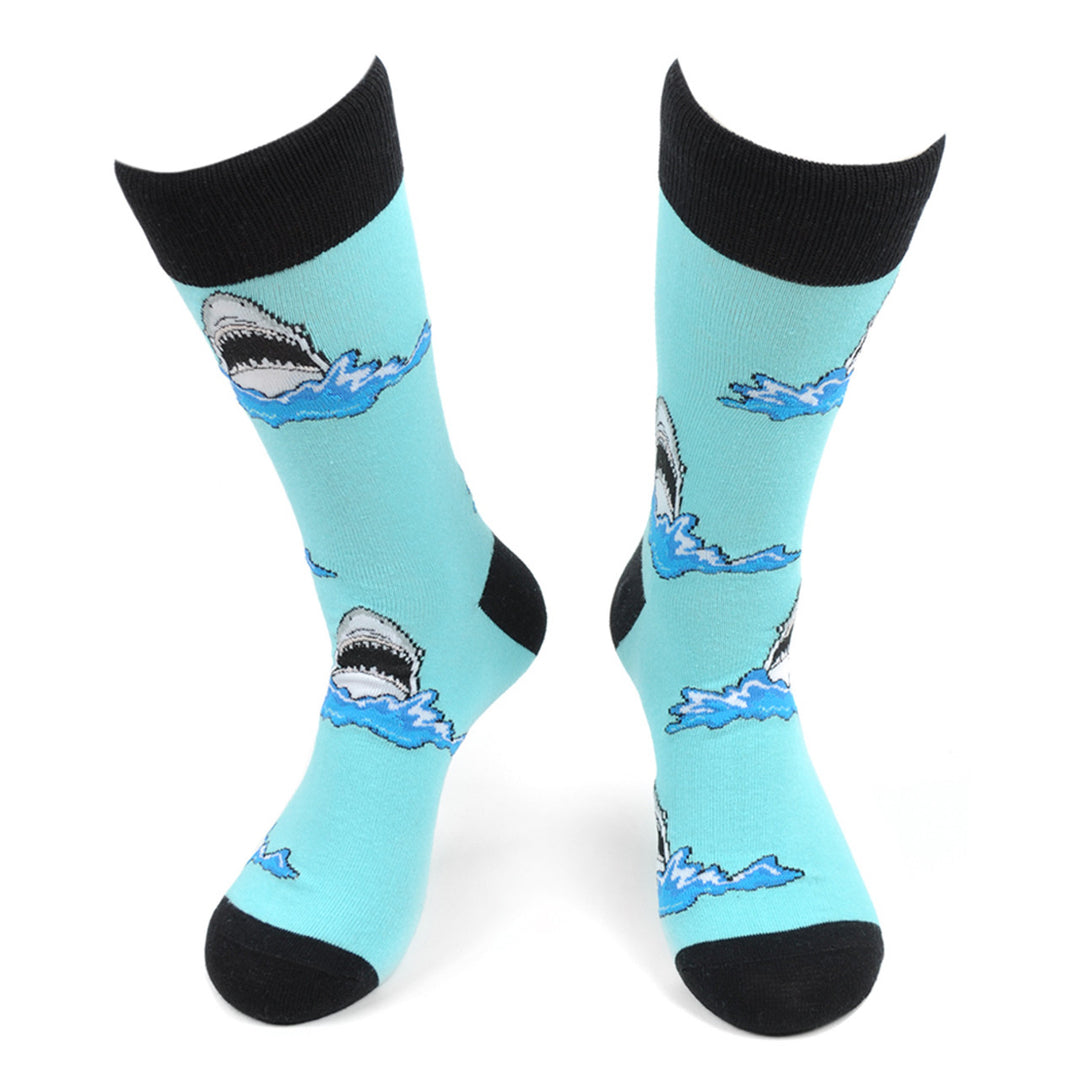 Jaws Socks Funny Shark Personalized Sock Crazy killer Ocean Shark Crew Socks Groomsmen Wedding Socks Image 1