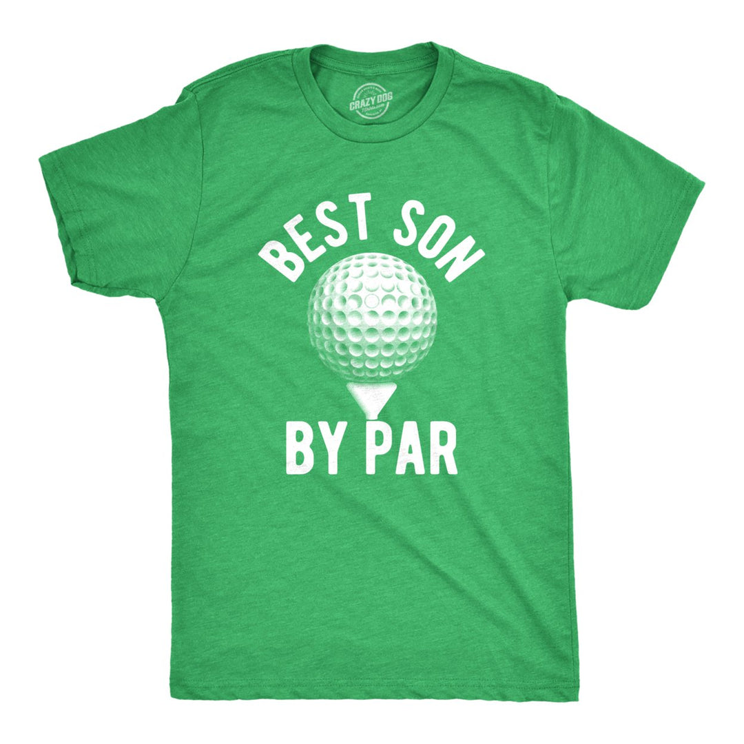 Mens Best Son By Par T Shirt Funny Golfing Lovers Greatest Child Tee For Guys Image 1