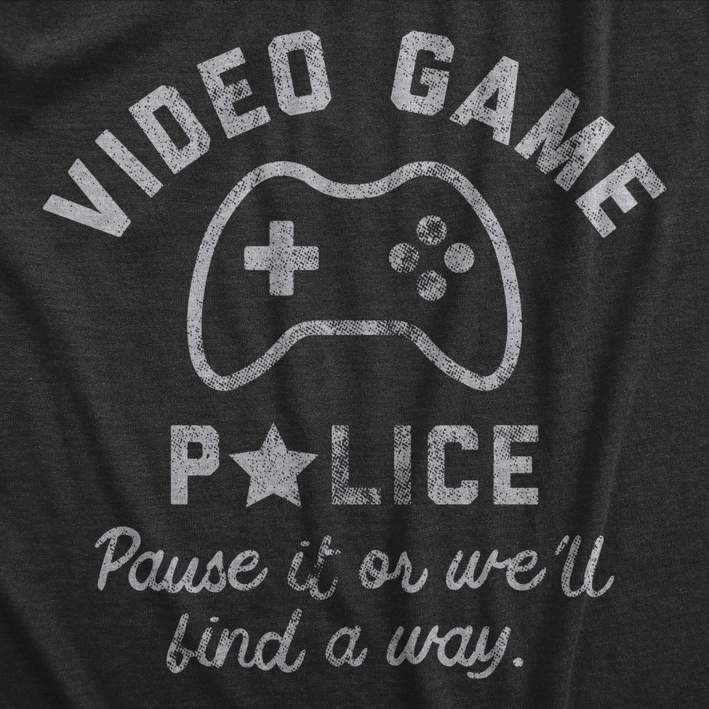 Mens Video Game Police T Shirt Funny Video Gamer Controller Joke Tee For Guys Image 2