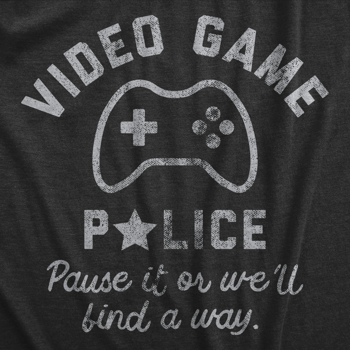 Womens Video Game Police T Shirt Funny Video Gamer Controller Joke Tee For Ladies Image 2