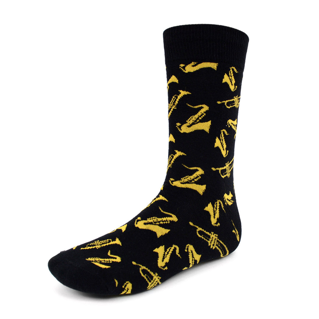 Jazz Band Socks Trumpet Saxophone Music Image 1