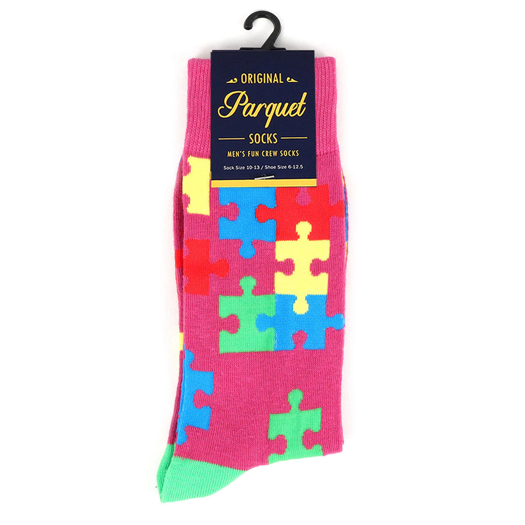 Autism Awareness Socks Puzzle Pieces Image 3