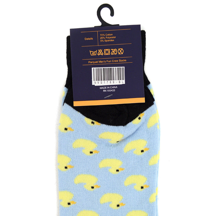 Rubber Ducky Socks Blue Yellow Ducklings Fun Crew Socks Image 6