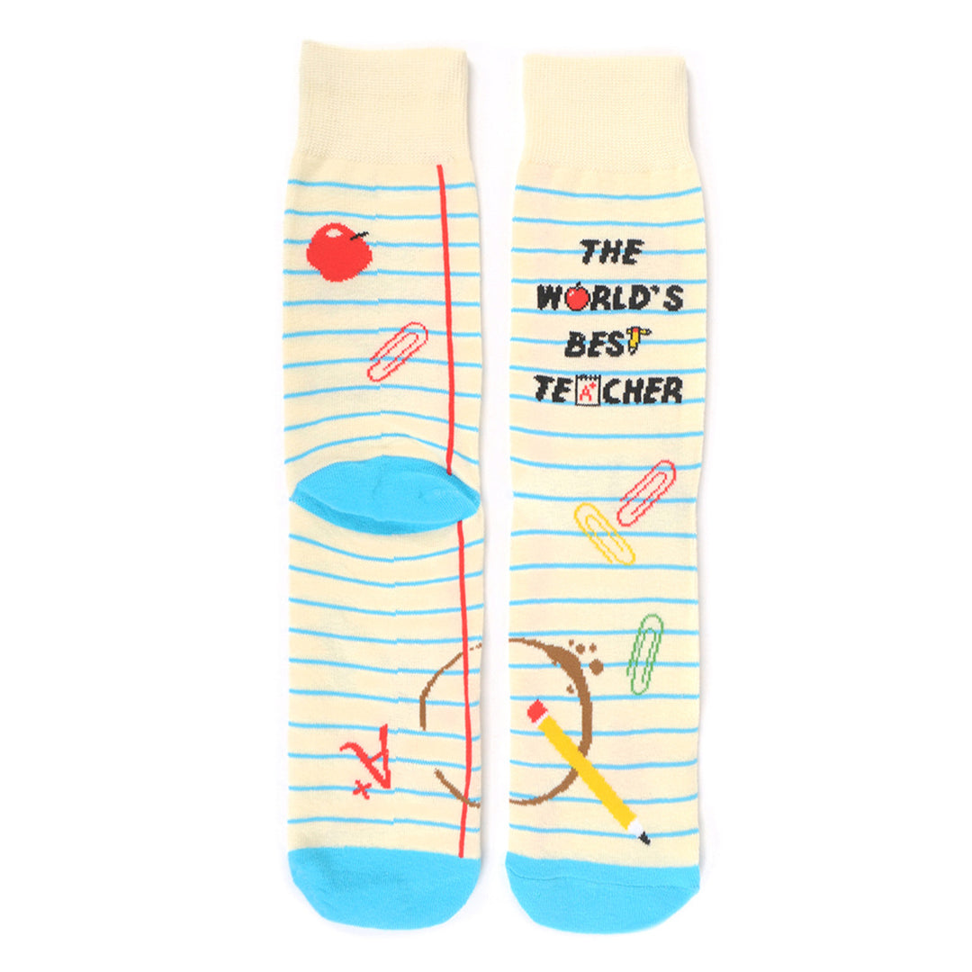 Mens The Worlds Best Teacher Novelty Sock Funny Socks Teacher Gifts Cool Socks Funny Teacher Appreciation Week Image 4