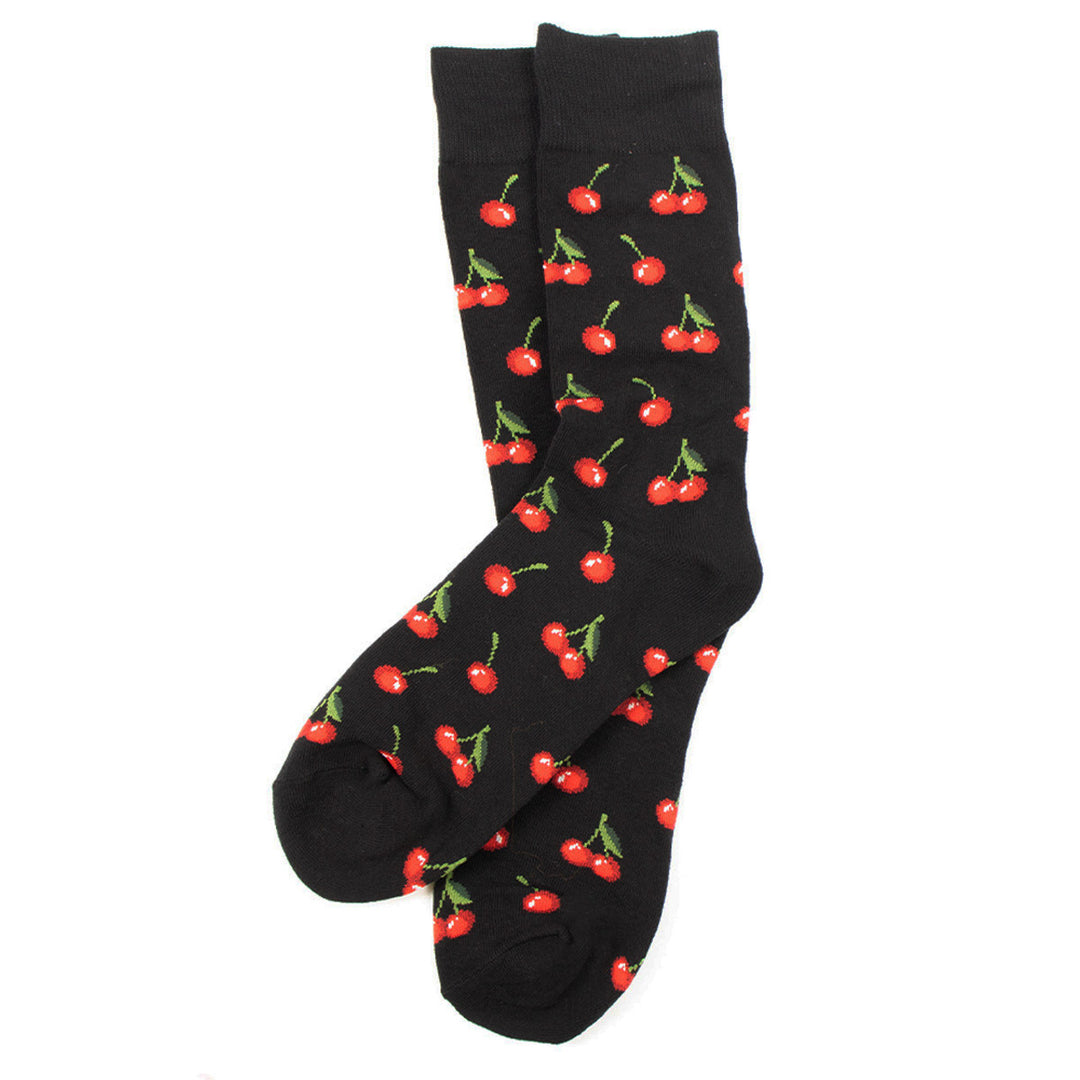 Fun Socks Men's Cherry Novelty Socks Funny Socks Dad Gifts Cool Socks Funny Groomsmen Socks Image 4