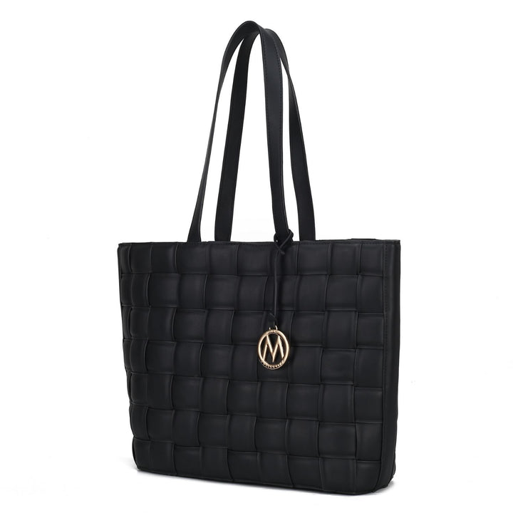 MKF Collection Rowan Woven Vegan Leather Multi-Functional Shoulder Bag Womens Tote Bag by Mia K Image 1