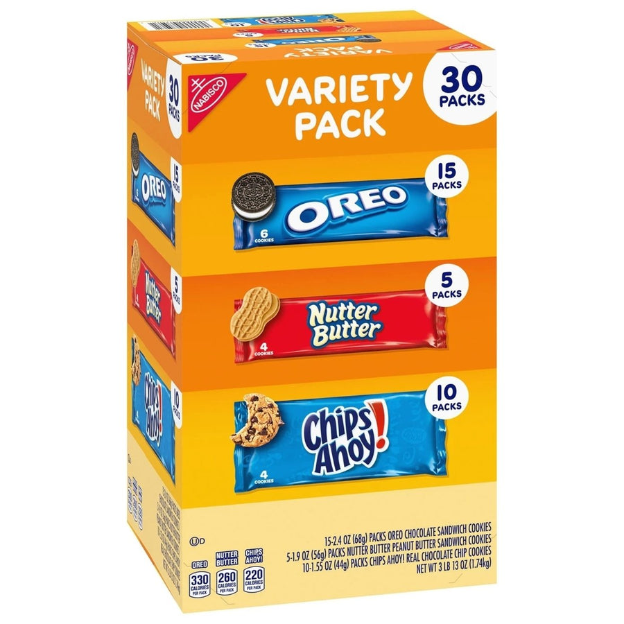 Nabisco Cookie Variety Pack with OREO Chips Ahoy! Nutter Butter (30 Pack) Image 1