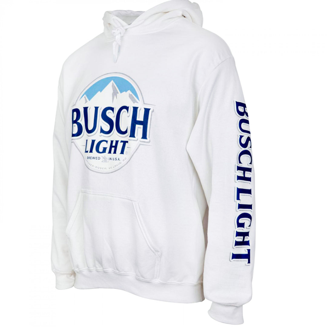 Busch Light Beer Logo White Colorway Hoodie Image 2