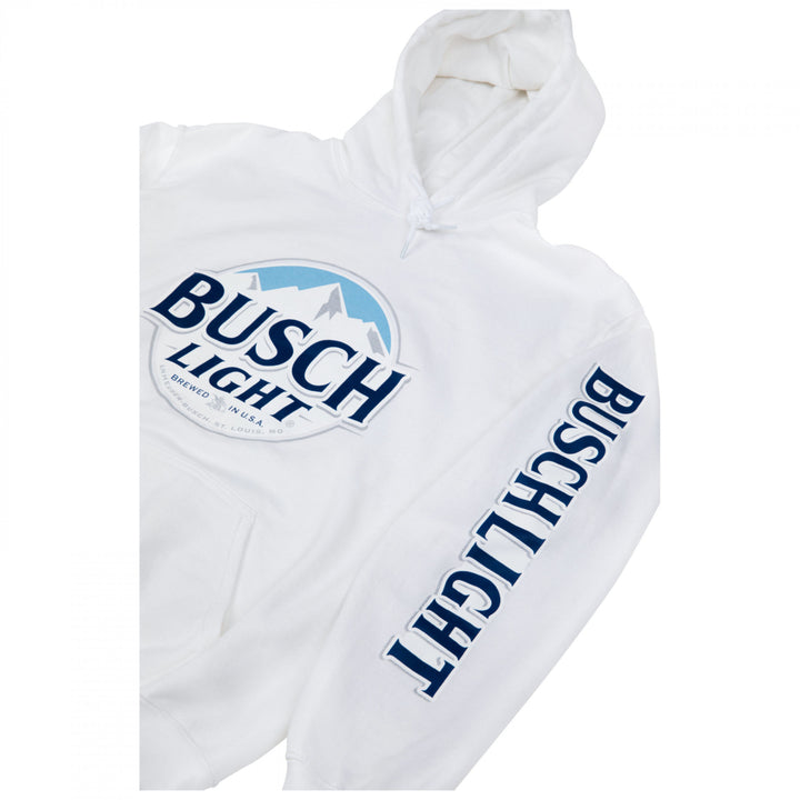 Busch Light Beer Logo White Colorway Hoodie Image 4