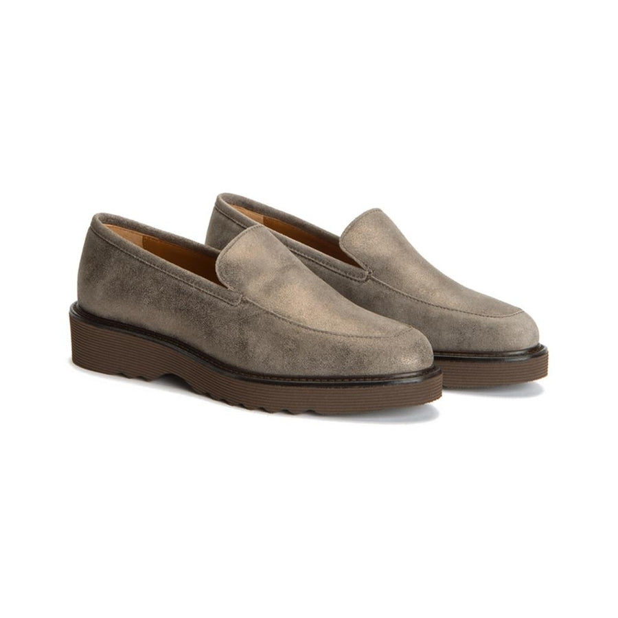 Aquatalia Womens Shoes Kelsey Platform Loafers Slip Ons Metallic Grey 9 350 Image 1