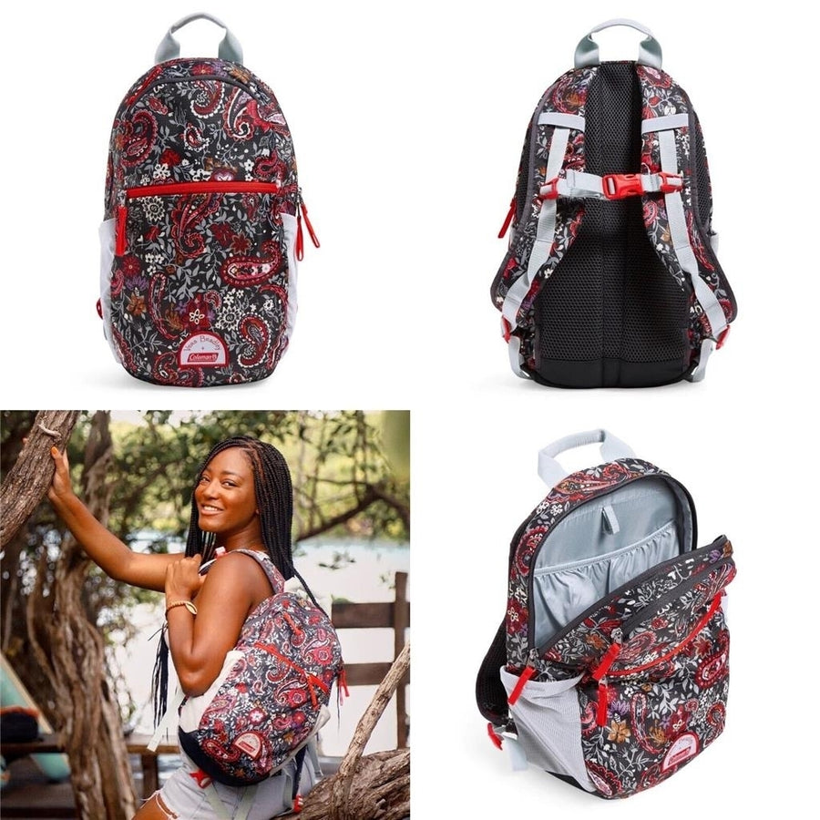Vera Bradley + Coleman 15L Outdoor Paisley Backpack School Bookbag Limited Edit Image 1
