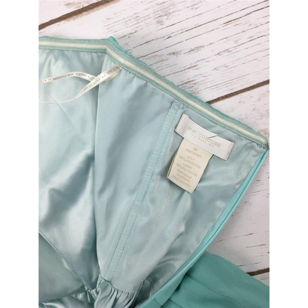 MM Couture By Miss Me Jeans Dress High Low Strapless Bustier Padded Mint Green M Image 4