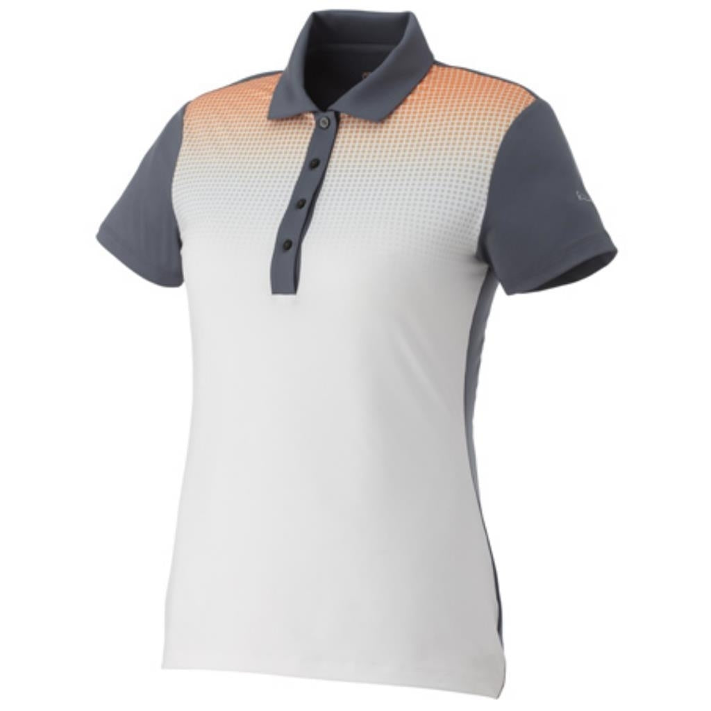 Womens Puma Glitch Golf Polo Short Sleeve Collared Shirt White Grey S NWT/DEFECT Image 1