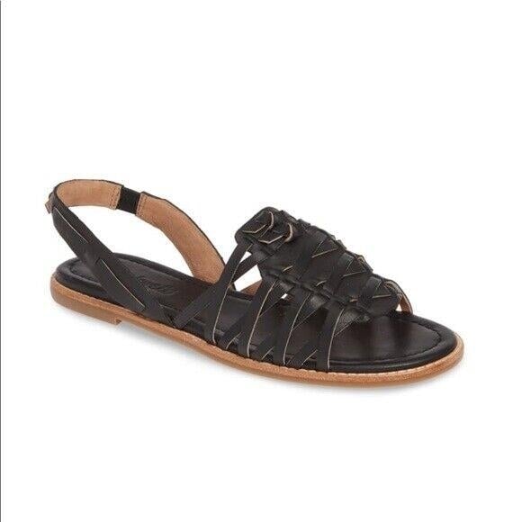 Madewell Maya Huarache Woven Leather Slide Slingback Sandals Black 8.5 Womens Image 2
