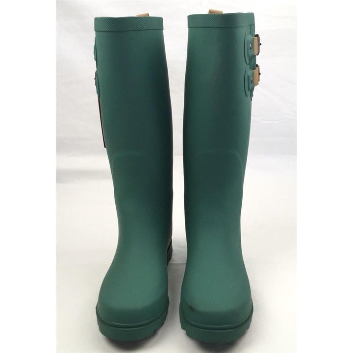 Womens Chooka Boots Top Solid Green Tall Pull on Knee High Rain Waterproof 6 M Image 3