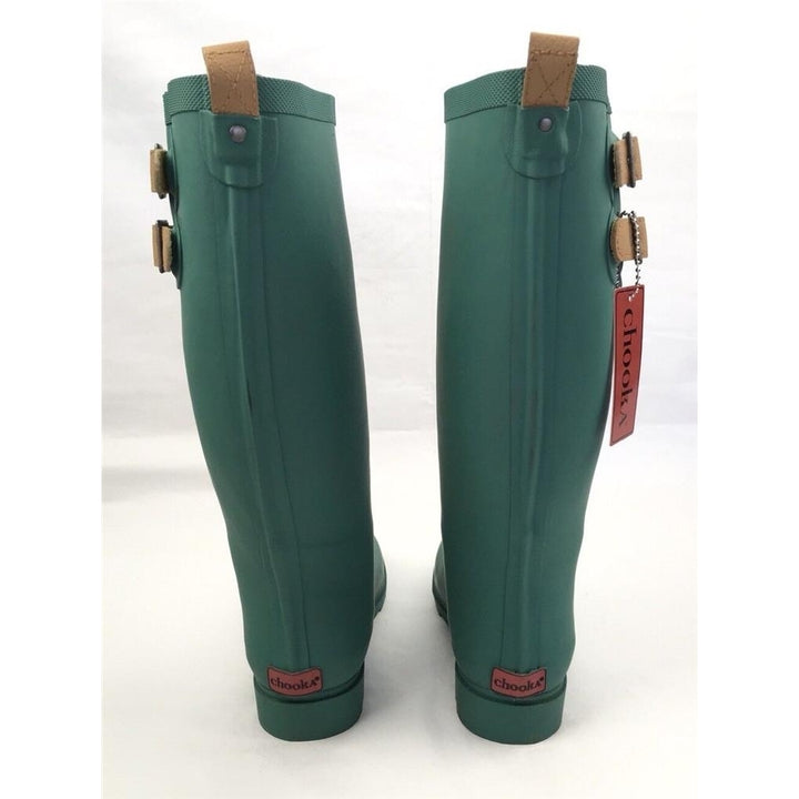 Womens Chooka Boots Top Solid Green Tall Pull on Knee High Rain Waterproof 6 M Image 4