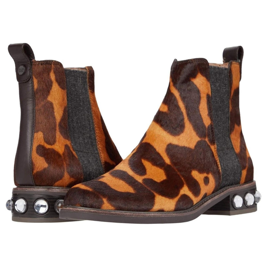 Womens Louise Et Cie Boots Venda 3 Leopard Calf Hair Gem Ankle Booties 6 210 Image 1
