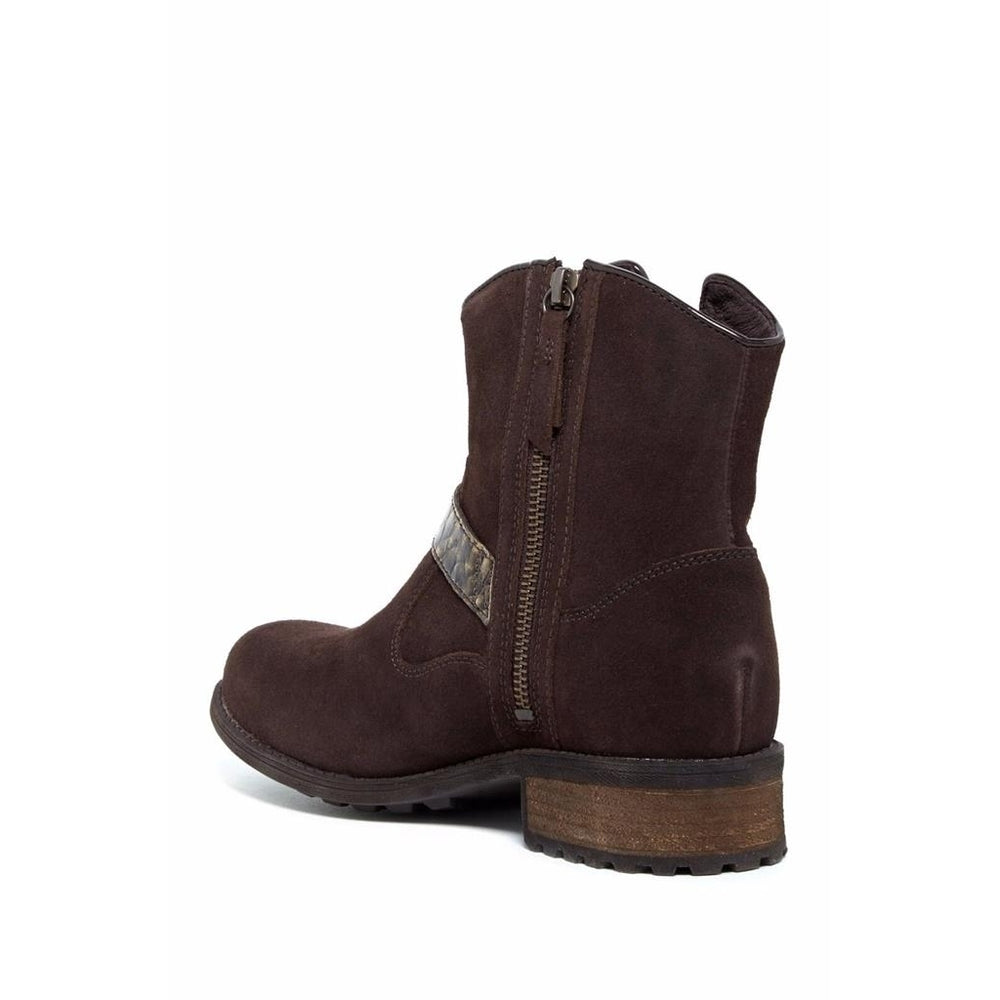 Ugg Australia Boots Uggs Milnor Belted Ankle Booties Brown Suede Leather 5 Image 2
