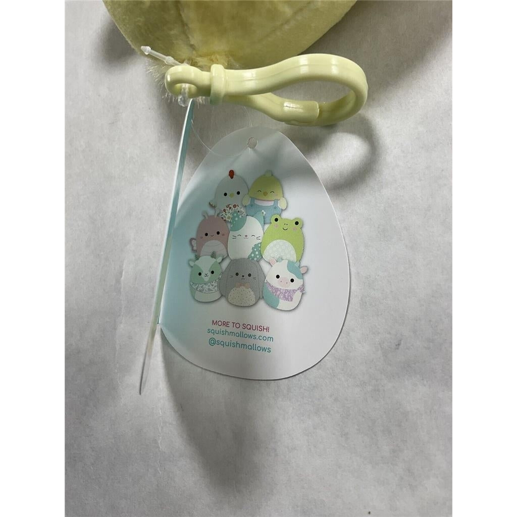 Squishmallows 2022 Easter Squad Aimee The Chick Overall Clip 3.5" Plush Keychain Image 4