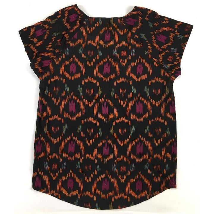 Hurley Top Cleo Black Southwestern Aztec Printed Blouse Shirt Small S Womens Image 3