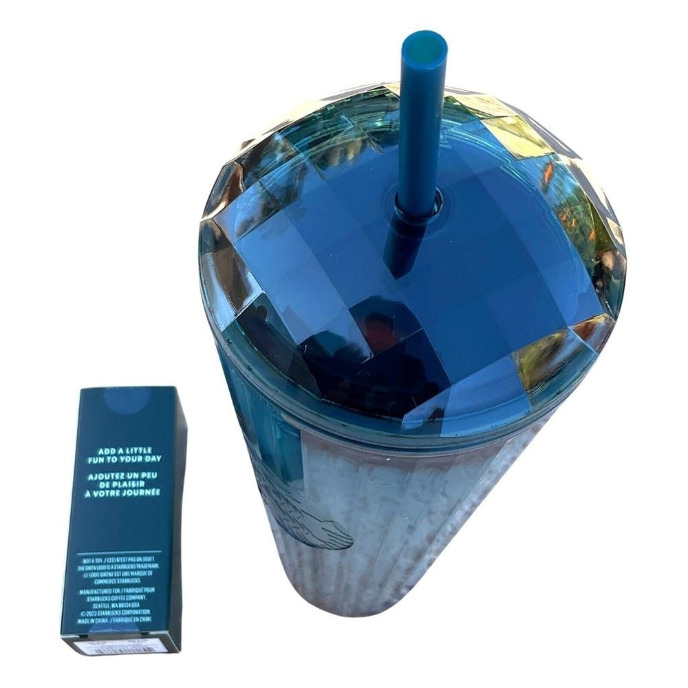 Starbucks Cup Ocean Venti Dome Tumbler and 2023 Glacier Blue Cold Cup Keychain Image 2