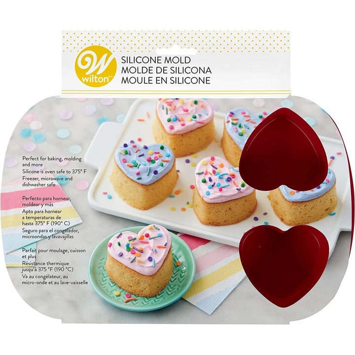 Wilton 6-Cavity Silicone Mold for Heart Shaped Cookies and CandyRed Image 3