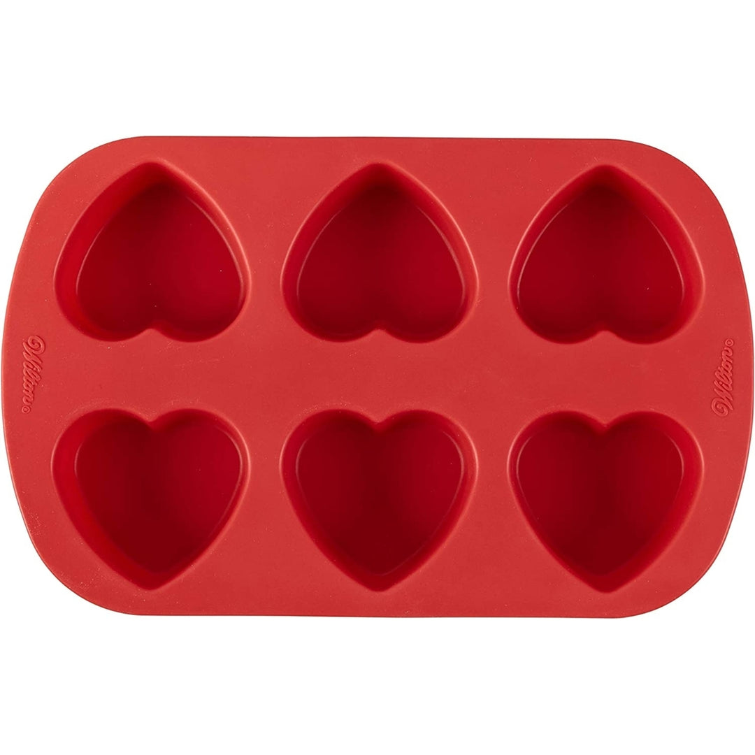 Wilton 6-Cavity Silicone Mold for Heart Shaped Cookies and CandyRed Image 4