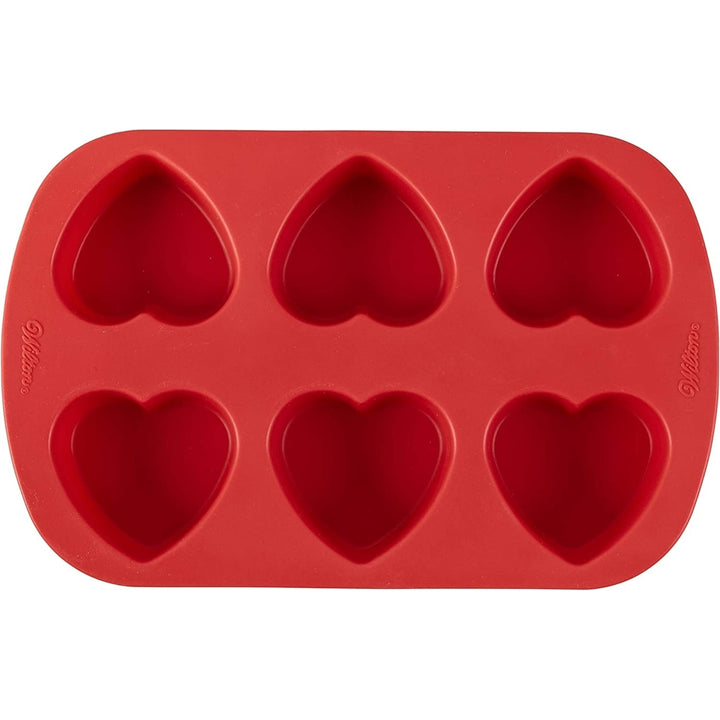 Wilton 6-Cavity Silicone Mold for Heart Shaped Cookies and CandyRed Image 4