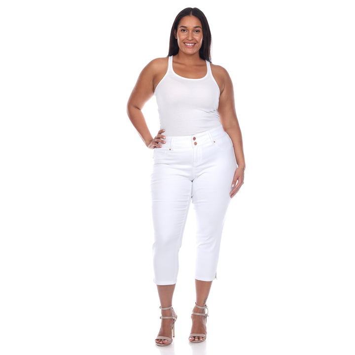 White Mark Womens Capri Jeans Image 3