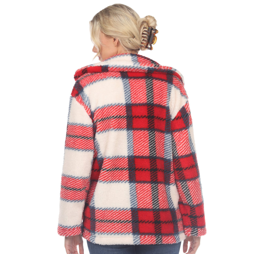 White Mark Womens Plaid Shacket 100% Polyester Lightweight Warm Size S-3X Image 6