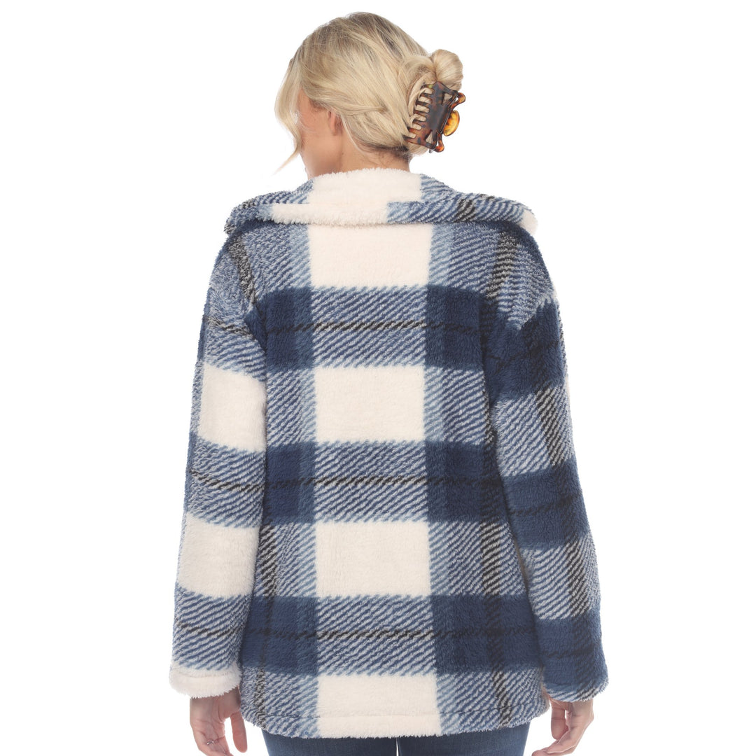 White Mark Womens Plaid Shacket 100% Polyester Lightweight Warm Size S-3X Image 12