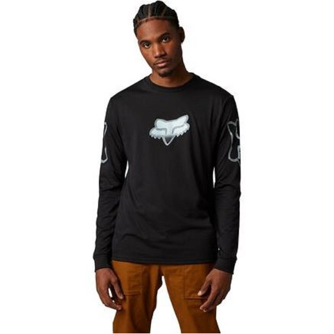 FOXR VIZEN Long Sleeve Tech Tee Black 29820-001 Mens Athletic Top Performance Image 1