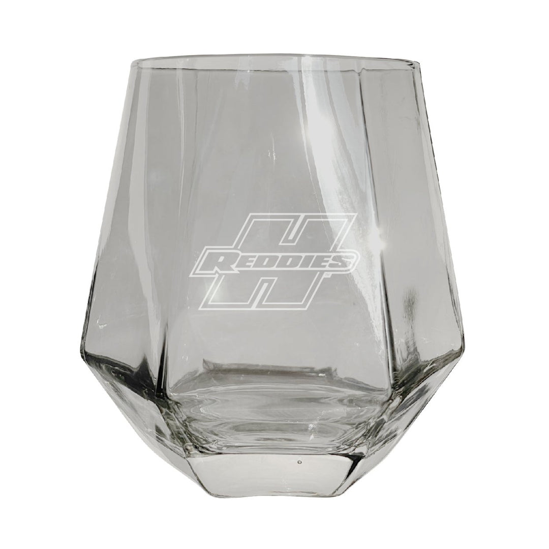 Henderson State Reddies Etched Diamond Cut Stemless 10 ounce Wine Glass Clear Image 1