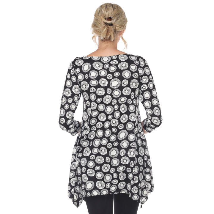 White Mark Maternity Tunic Top Printed Geometric Circle 95% Polyester Plus Size Image 2