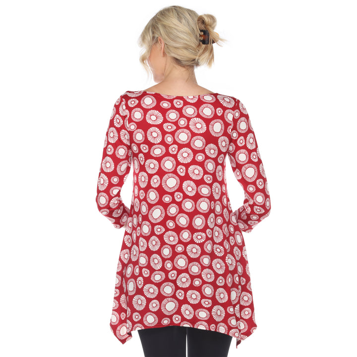 White Mark Maternity Tunic Top Printed Geometric Circle 95% Polyester Plus Size Image 8