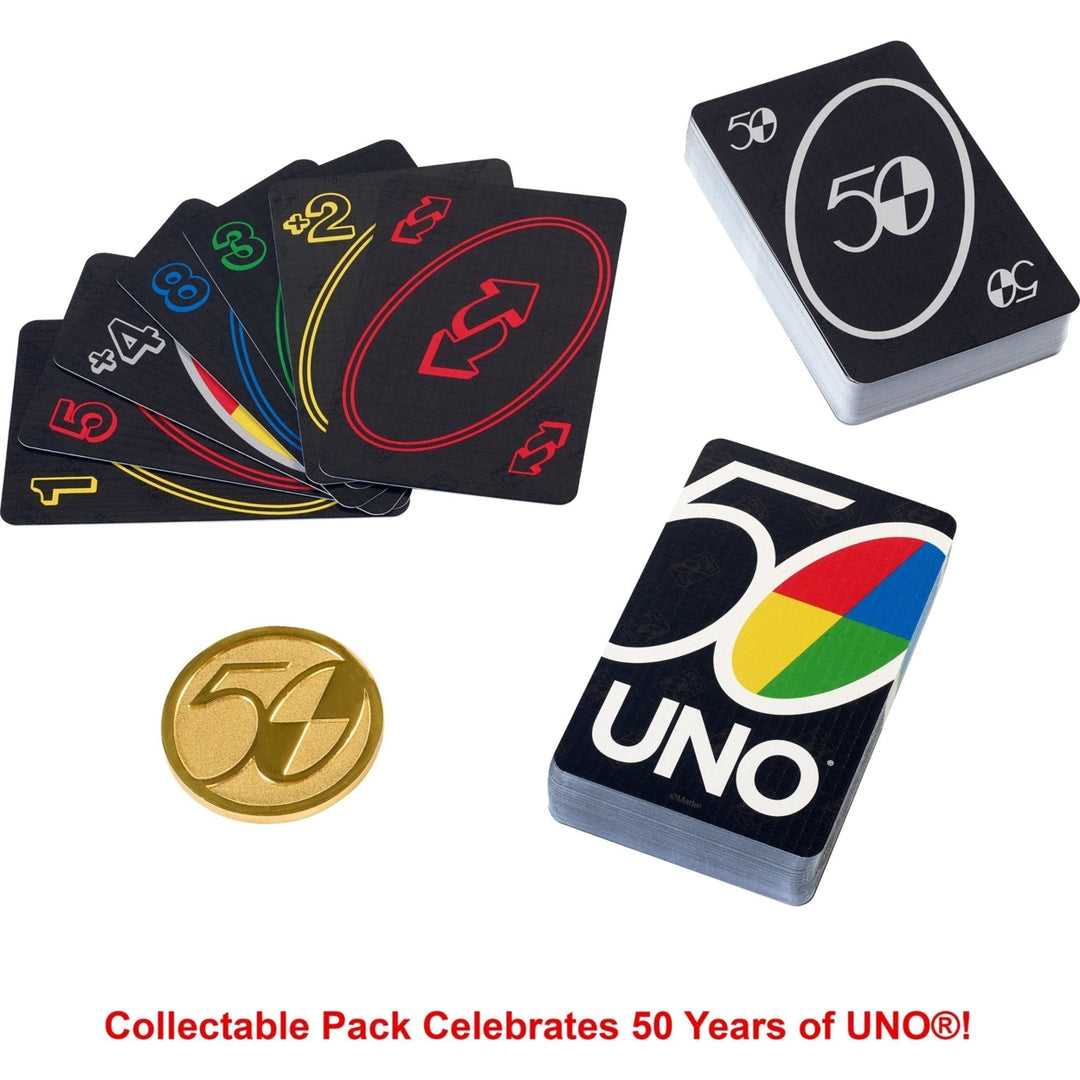 UNO Premium 50th Anniversary Edition Matching Card Game Image 1