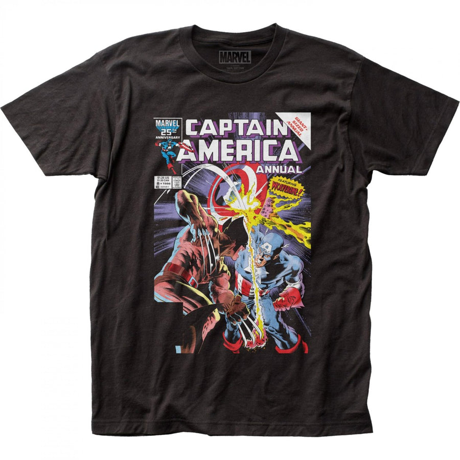 Captain America vs Wolverine 8 Comic Cover T-Shirt Image 1