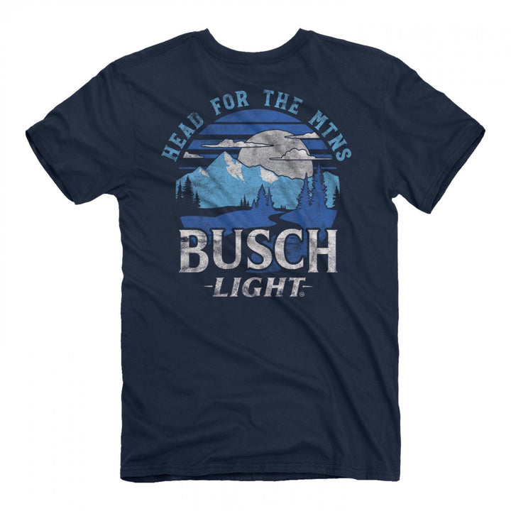 Busch Light Head For The MTNS Front and Back Print T-Shirt Image 2