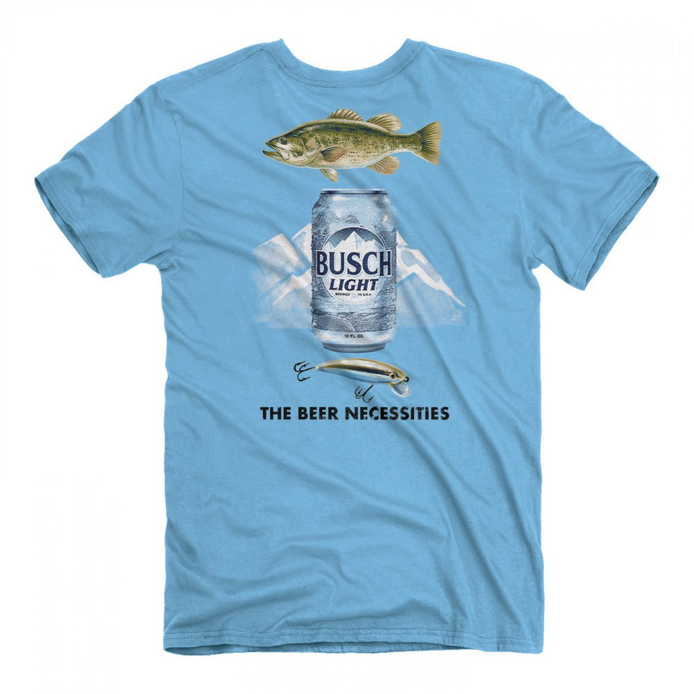 Busch Light Fishing The Beer Necessities Front and Back Print T-Shirt Image 2