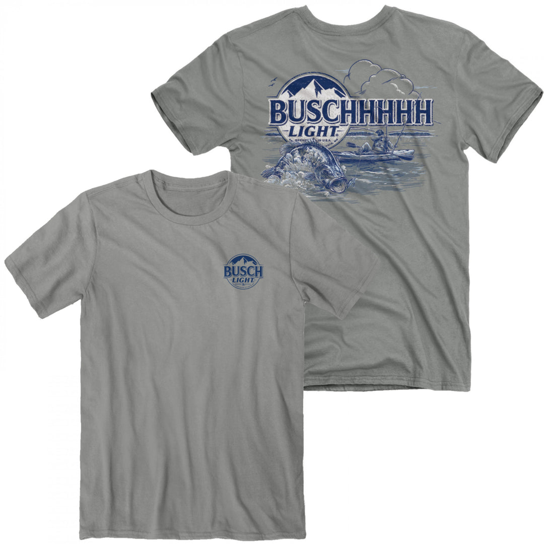 Busch Light Bass Catch Front and Back Print T-Shirt Image 1