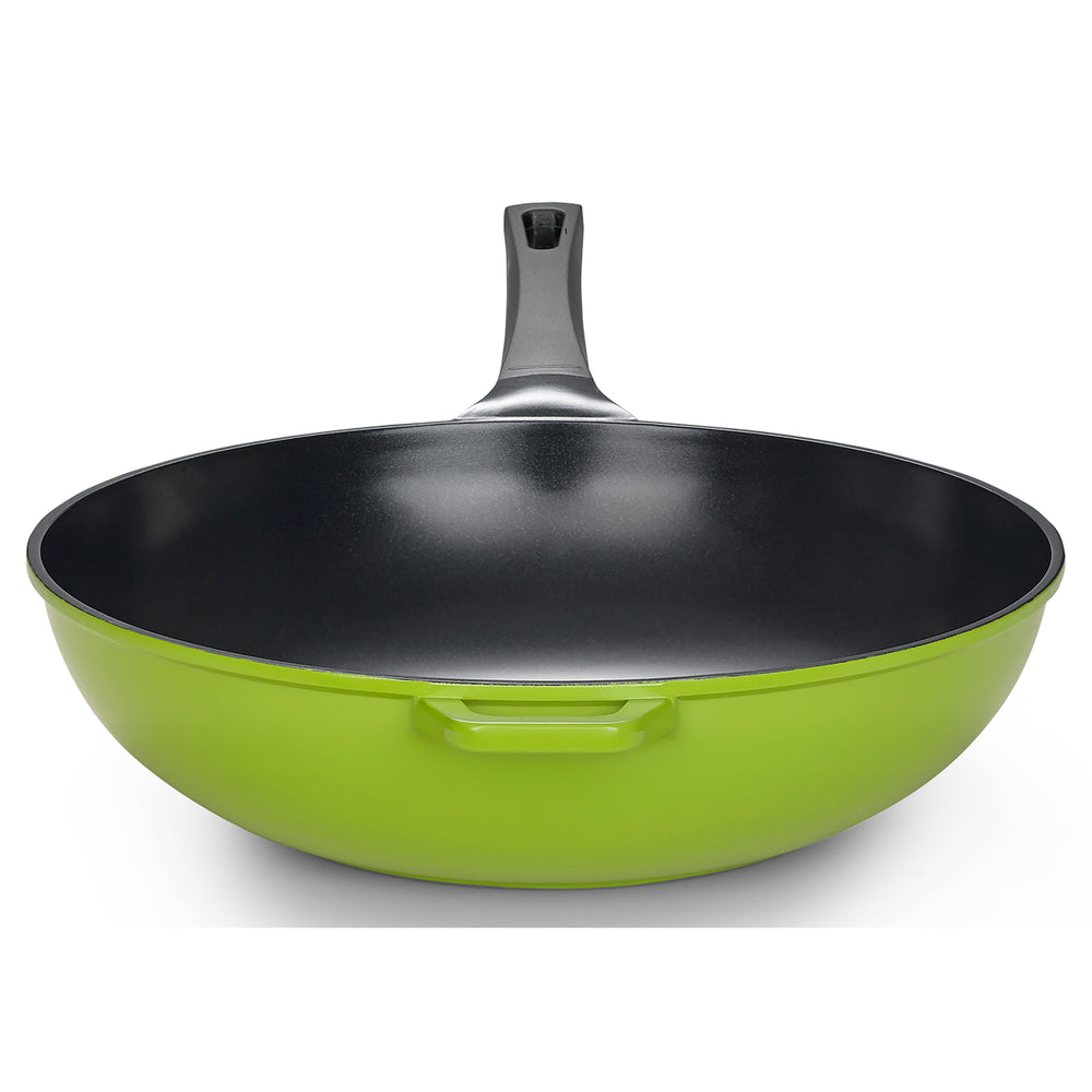 Green Ceramic Wok by Ozeriwith Smooth Ceramic Non-Stick Coating (100% PTFE and PFOA Free) Image 2