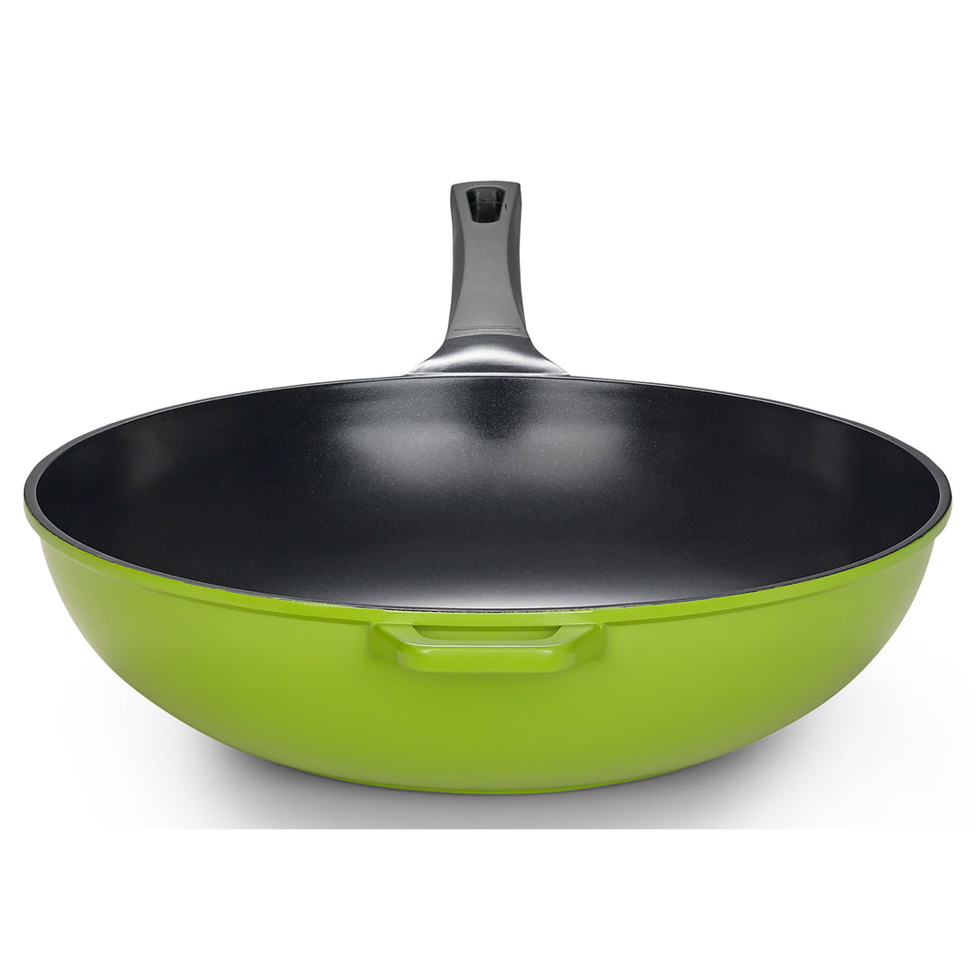 Green Ceramic Wok by Ozeriwith Smooth Ceramic Non-Stick Coating (100% PTFE and PFOA Free) Image 2
