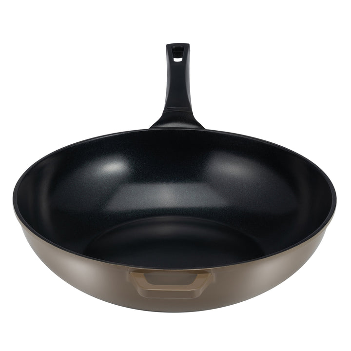 Ozeri Green Ceramic Non-Stick Wok 100% PTFE PFOA Free Scratch Resistant 11" Image 1