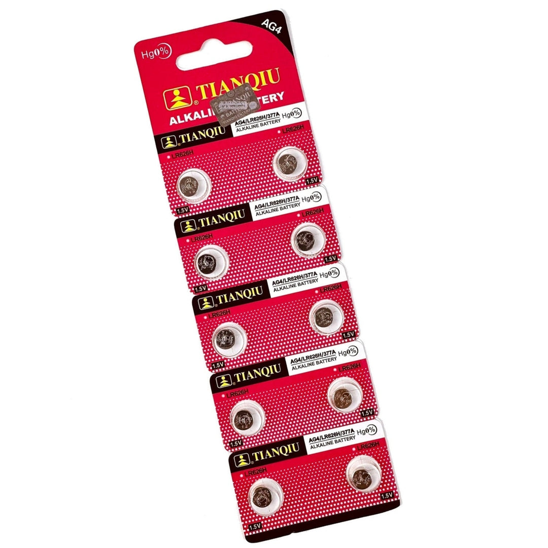 Alkaline Battery 1.5V AG4 377 SR626SW SR626 Batteries for Watches - 10 Pack Image 1